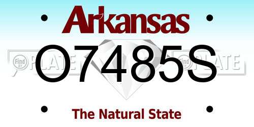 O7485S Arkansas License Plate