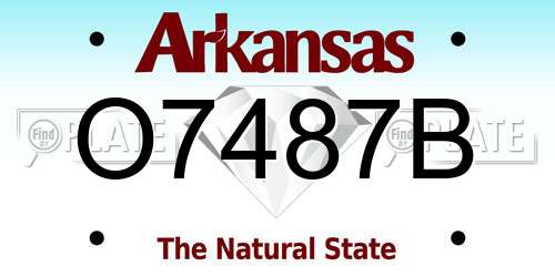 O7487B Arkansas License Plate