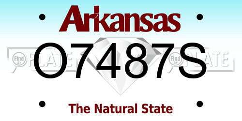 O7487S Arkansas License Plate