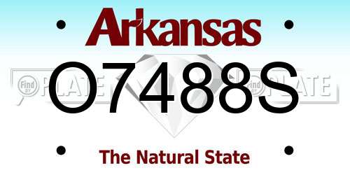 O7488S Arkansas License Plate