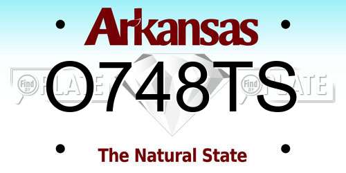 O748TS Arkansas License Plate