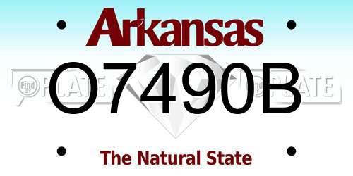 O7490B Arkansas License Plate