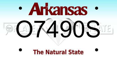 O7490S Arkansas License Plate