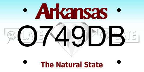 O749DB Arkansas License Plate