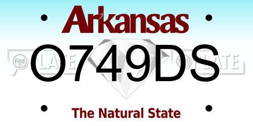 O749DS Arkansas License Plate