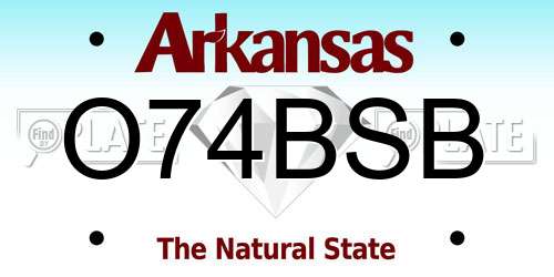 O74BSB Arkansas License Plate