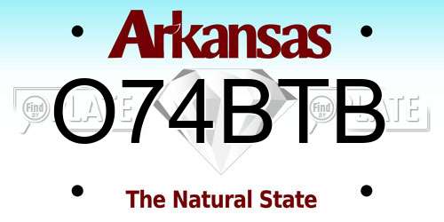 O74BTB Arkansas License Plate