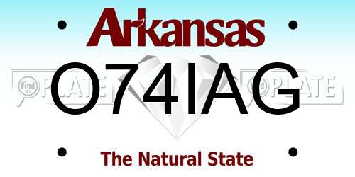 O74IAG Arkansas License Plate