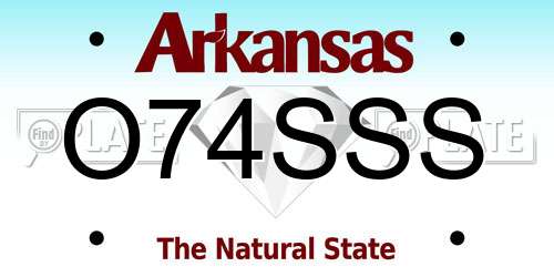 O74SSS Arkansas License Plate