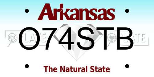 O74STB Arkansas License Plate
