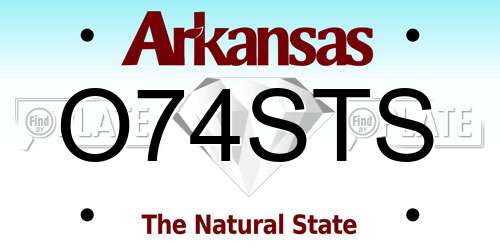 O74STS Arkansas License Plate