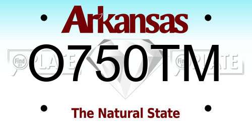 O750TM Arkansas License Plate