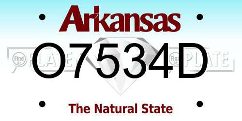 O7534D Arkansas License Plate
