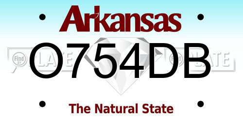 O754DB Arkansas License Plate