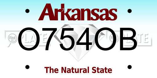 O754OB Arkansas License Plate