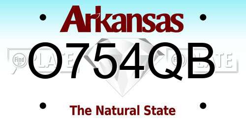 O754QB Arkansas License Plate