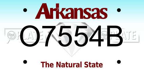 O7554B Arkansas License Plate