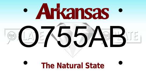O755AB Arkansas License Plate