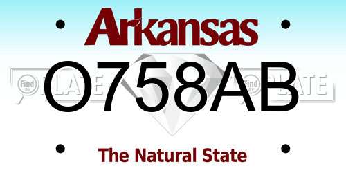 O758AB Arkansas License Plate