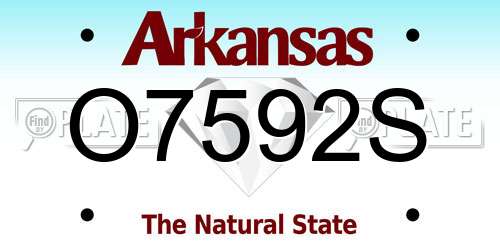 O7592S Arkansas License Plate