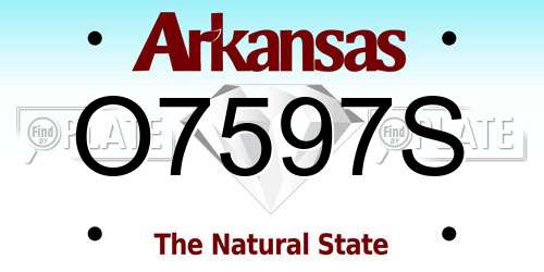 O7597S Arkansas License Plate