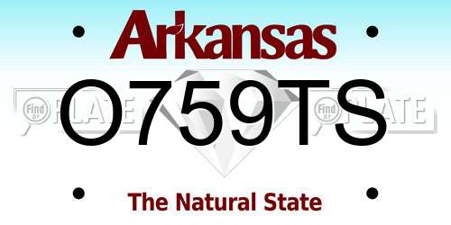 O759TS Arkansas License Plate