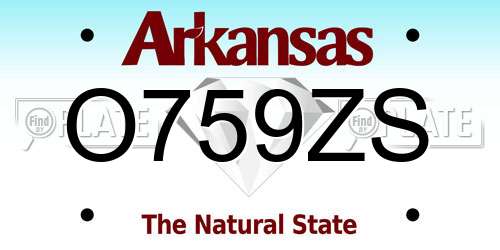 O759ZS Arkansas License Plate