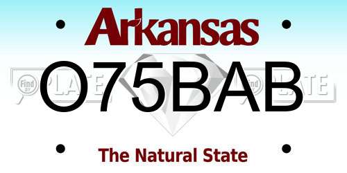 O75BAB Arkansas License Plate