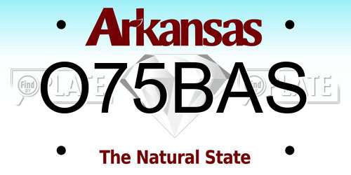 O75BAS Arkansas License Plate