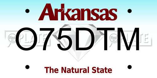 O75DTM Arkansas License Plate