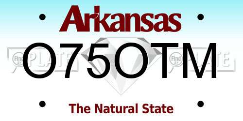 O75OTM Arkansas License Plate