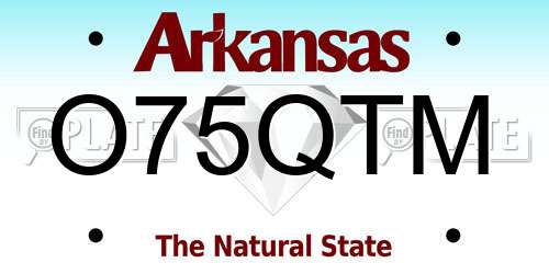 O75QTM Arkansas License Plate