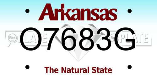 O7683G Arkansas License Plate
