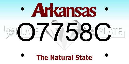 O7758C Arkansas License Plate