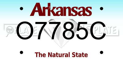 O7785C Arkansas License Plate