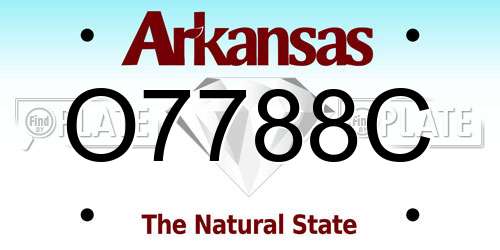 O7788C Arkansas License Plate