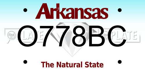 O778BC Arkansas License Plate