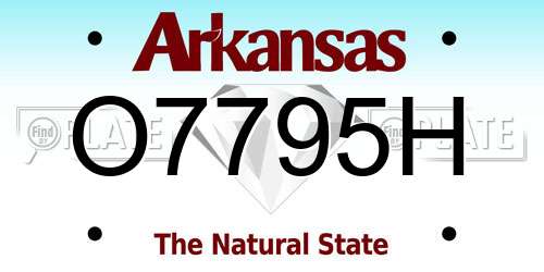 O7795H Arkansas License Plate