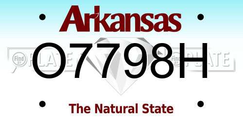 O7798H Arkansas License Plate