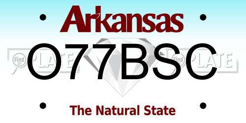 O77BSC Arkansas License Plate