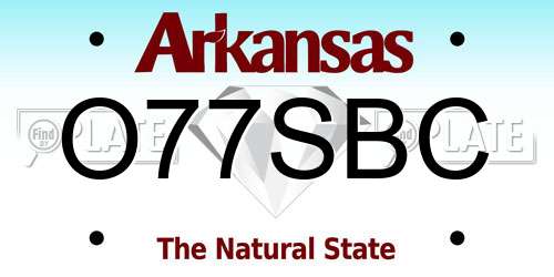 O77SBC Arkansas License Plate
