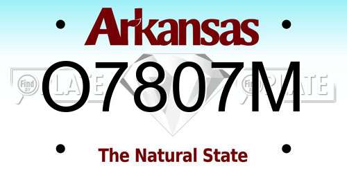 O7807M Arkansas License Plate