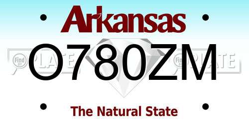 O780ZM Arkansas License Plate