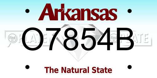 O7854B Arkansas License Plate