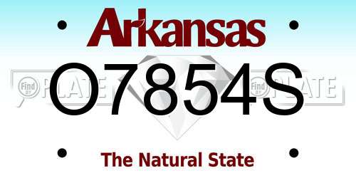 O7854S Arkansas License Plate