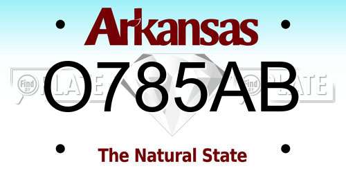 O785AB Arkansas License Plate