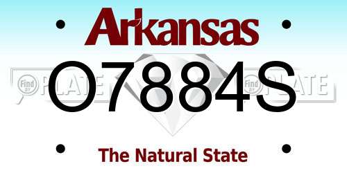 O7884S Arkansas License Plate