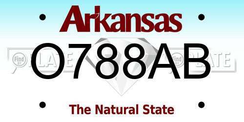 O788AB Arkansas License Plate