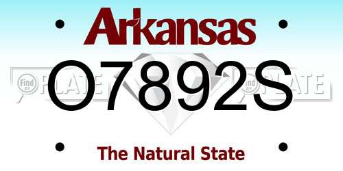 O7892S Arkansas License Plate