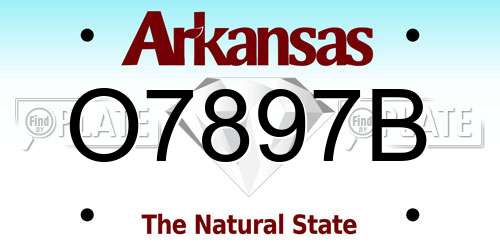 O7897B Arkansas License Plate